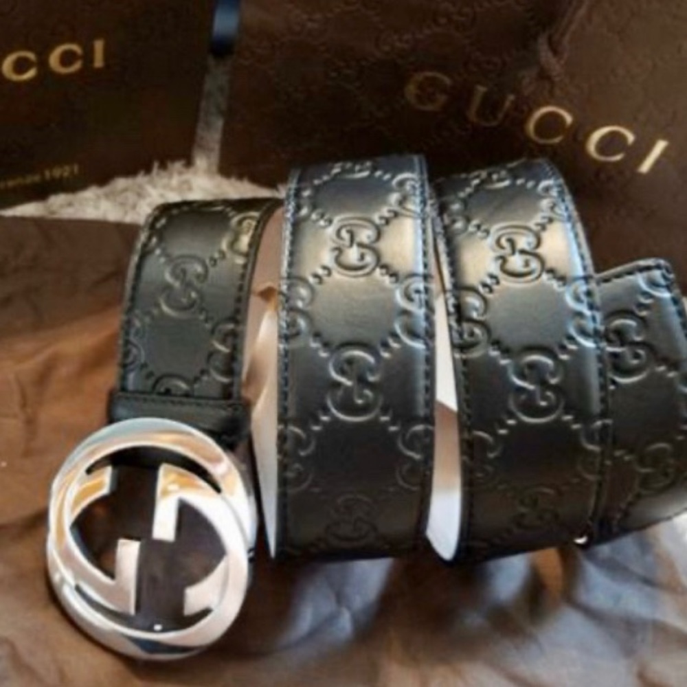 Gucci Signature Leather Black Belt